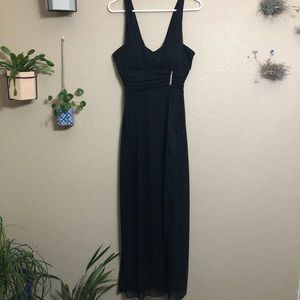 Betsy & Adam Black Formal Floor Length Dress
